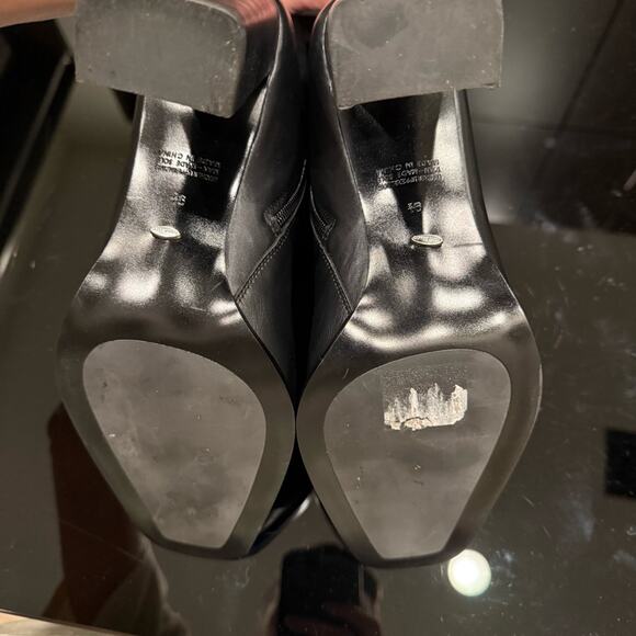 Black Leather Ankle Boots - Picture 9 of 10